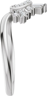 14K White Gold 1/3 CTW Natural Diamond Contour Band