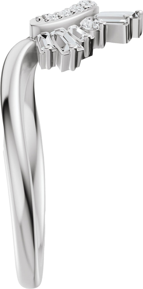 14K White Gold 1/3 CTW Natural Diamond Contour Band