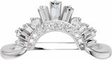14K White Gold 1/3 CTW Natural Diamond Contour Band