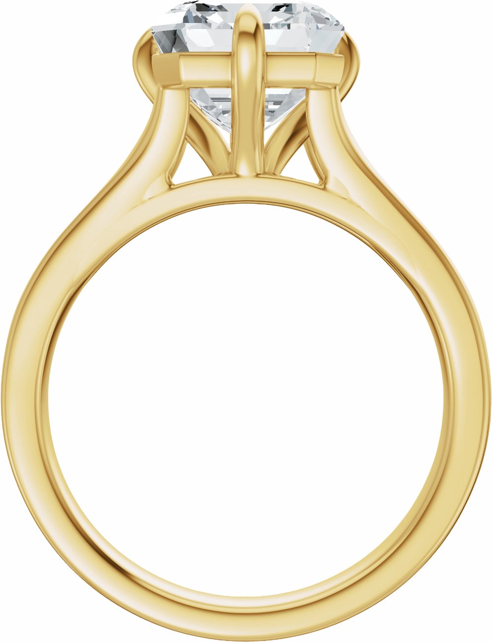 14K Yellow Gold 8x6 mm  Emerald Engagement Ring Mounting