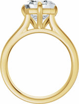 14K Yellow Gold 8x6 mm  Emerald Engagement Ring Mounting
