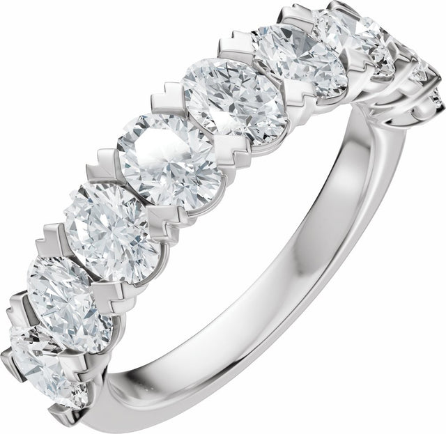 14K White Gold 2 1/3 CTW Lab-Grown Diamond Anniversary Band 