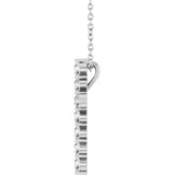 14K White Gold 3/8 CTW Natural Diamond Cross 16-18" Necklace