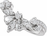 14K White Gold 3/4 CTW Lab-Grown Diamond Contour Band