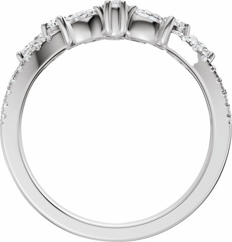 14K White Gold 3/4 CTW Natural Diamond Contour Band