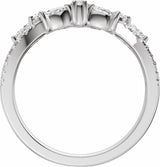 14K White Gold 3/4 CTW Lab-Grown Diamond Contour Band