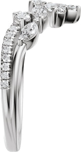 14K White Gold 3/4 CTW Natural Diamond Contour Band