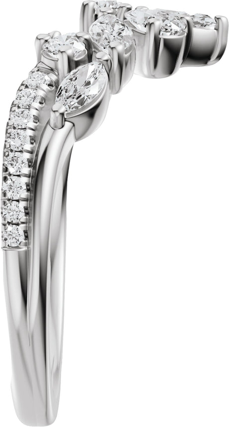 14K White Gold 3/4 CTW Natural Diamond Contour Band