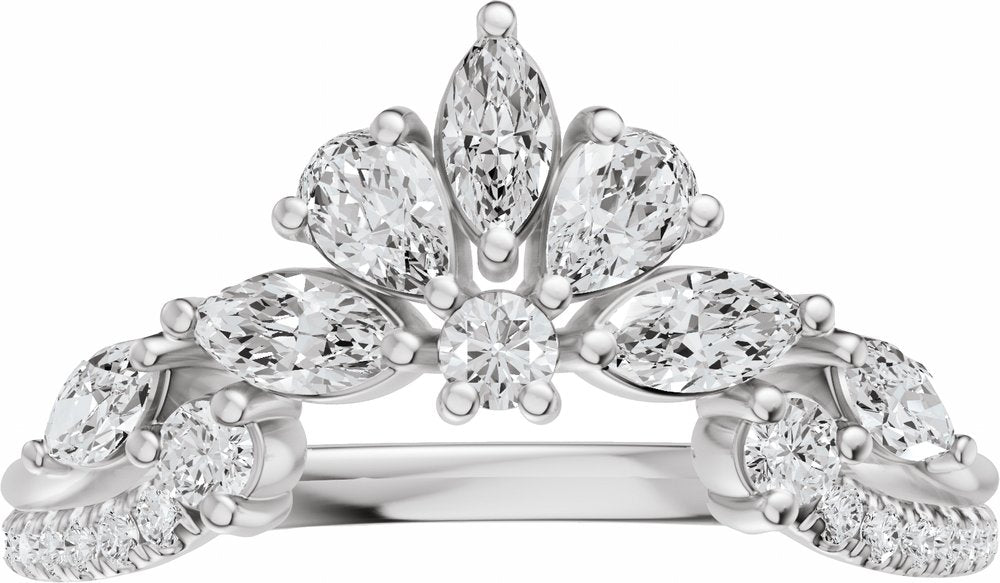 14K White Gold 3/4 CTW Lab-Grown Diamond Contour Band