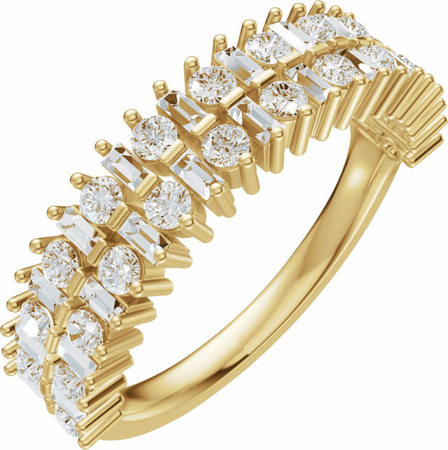 14K Yellow Gold 1 CTW Lab-Grown Diamond Anniversary Band