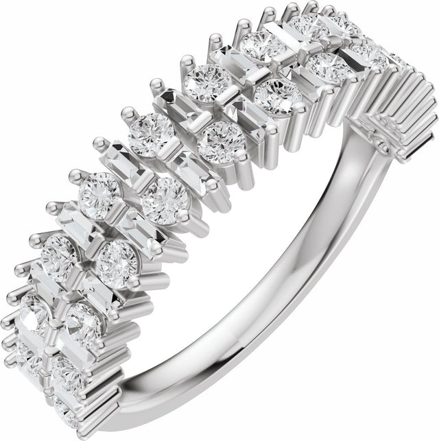 14K White Gold 1 CTW Lab-Grown Diamond Anniversary Band