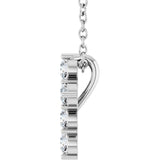 14K White Gold 1/4 CTW Lab-Grown Diamond Cross 16-18" Necklace