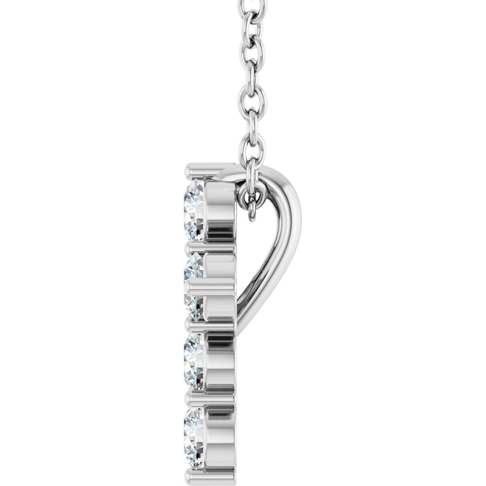 14K White Gold 1/4 CTW Natural Diamond Cross 16-18" Necklace