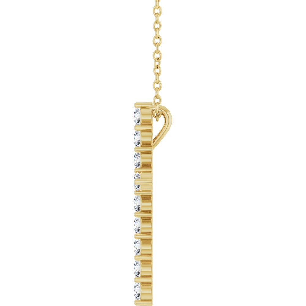 14K Yellow Gold 3/8 CTW Natural Diamond Cross 16-18" Necklace