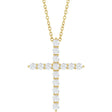 14K Yellow Gold 1/2 CTW Lab-Grown Diamond Cross 16-18" Necklace