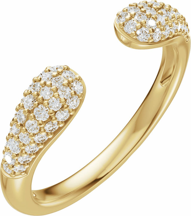 14K Yellow Gold 1/3 CTW Lab-Grown Diamond Open Band Size 7