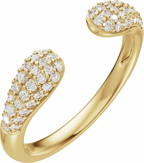 14K Yellow Gold 1/3 CTW Lab-Grown Diamond Open Band Size 7
