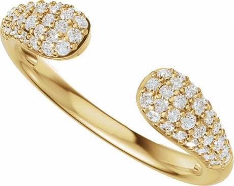 14K Yellow Gold 1/3 CTW Lab-Grown Diamond Open Band Size 7