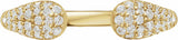 14K Yellow Gold 1/3 CTW Lab-Grown Diamond Open Band Size 7