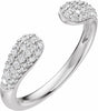 14K White Gold 1/3 CTW Lab-Grown Diamond Open Band Size 7