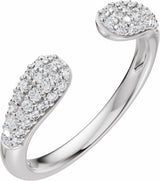 14K White Gold 1/3 CTW Lab-Grown Diamond Open Band Size 7