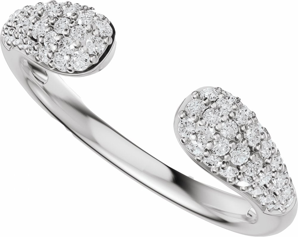 14K White Gold 1/3 CTW Lab-Grown Diamond Open Band Size 7