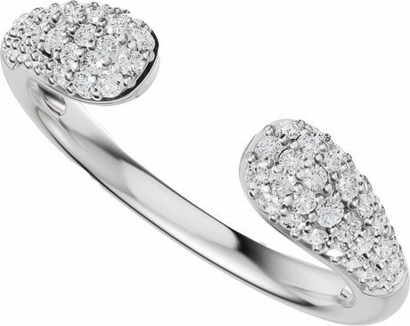 14K White Gold 1/3 CTW Lab-Grown Diamond Open Band Size 7