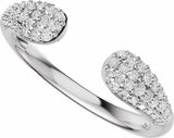 14K White Gold 1/3 CTW Lab-Grown Diamond Open Band Size 7