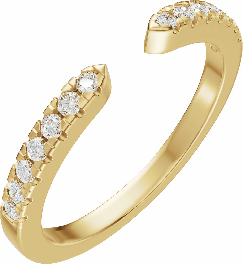 14K Yellow Gold 1/6 CTW Lab-Grown Diamond Open Band