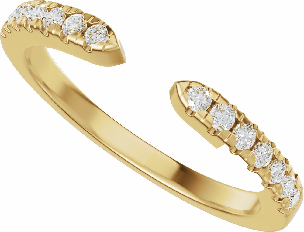 14K Yellow Gold 1/6 CTW Natural Diamond Open Band
