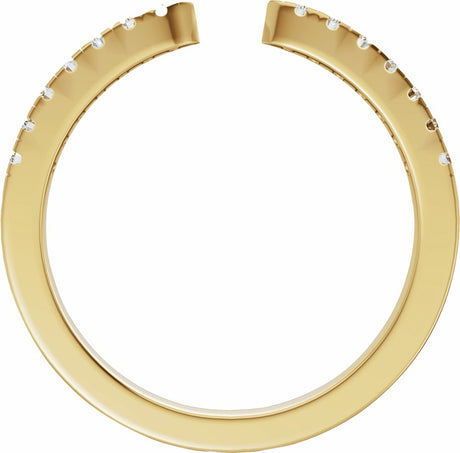 14K Yellow Gold 1/6 CTW Natural Diamond Open Band