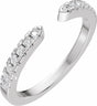 14K White Gold 1/6 CTW Natural Diamond Open Band Size 7