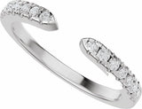 14K White Gold 1/6 CTW Lab-Grown Diamond Open Band Size 7