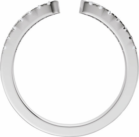 14K White Gold 1/6 CTW Natural Diamond Open Band Size 7