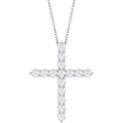 14K White Gold 3/4 CTW Natural Diamond Cross 16-18" Necklace