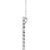 14K White Gold 3/4 CTW Natural Diamond Cross 16-18" Necklace