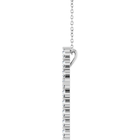 14K White Gold 3/4 CTW Natural Diamond Cross 16-18" Necklace
