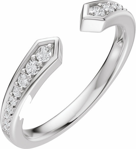14K White Gold 1/5 CTW Lab-Grown Diamond Open Band Size 7