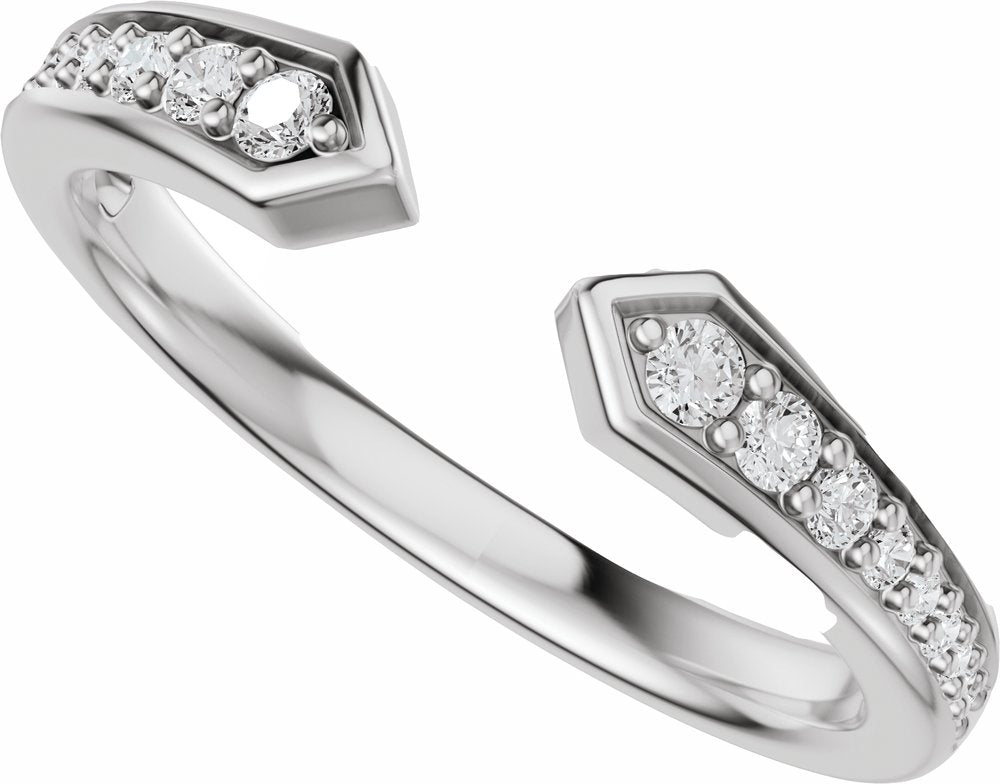 14K White Gold 1/5 CTW Lab-Grown Diamond Open Band Size 7