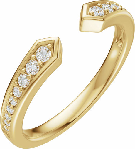 14K Yellow Gold 1/5 CTW Lab-Grown Diamond Open Band Size 7