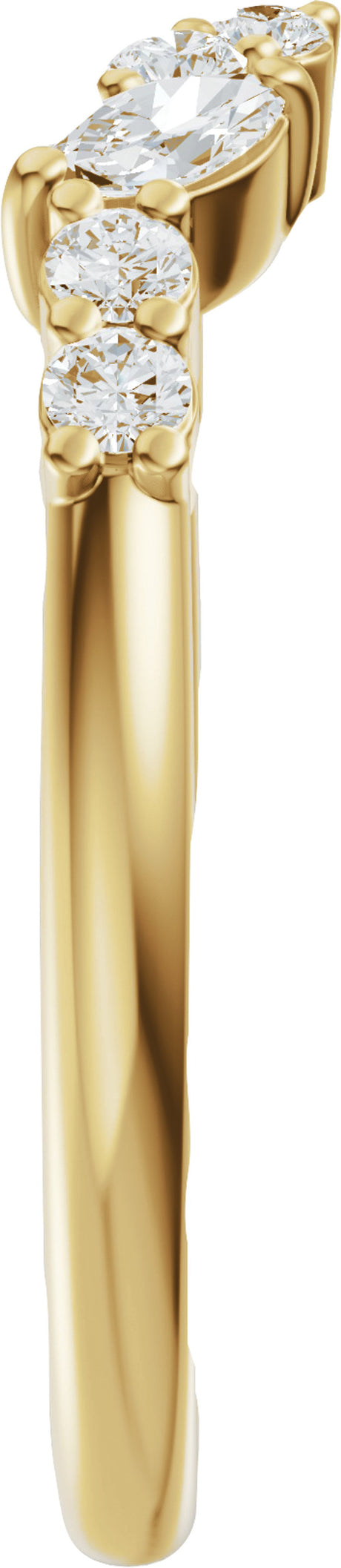14K Yellow Gold 1/4 CTW Lab-Grown Diamond Open Band Size 5
