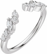 14K White Gold 1/4 CTW Lab-Grown Diamond Open Band Size 7