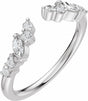 14K White Gold 1/4 CTW Natural Diamond Open Band Size 7