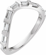 Platinum 3/8 CTW Natural Diamond Contour Band