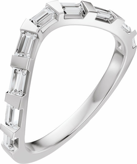 14K White Gold 3/8 CTW Lab-Grown Diamond Contour Band