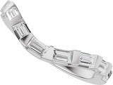 14K White Gold 3/8 CTW Lab-Grown Diamond Contour Band