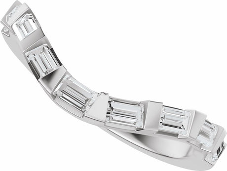 14K White Gold 3/8 CTW Natural Diamond Contour Band