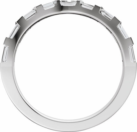 14K White Gold 3/8 CTW Lab-Grown Diamond Contour Band
