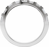 Platinum 3/8 CTW Natural Diamond Contour Band