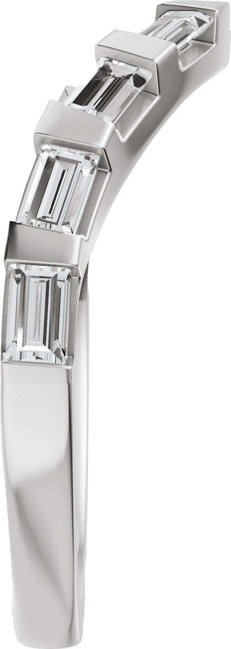 14K White Gold 3/8 CTW Lab-Grown Diamond Contour Band